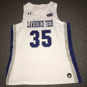 Lawrence Tech U Womens Large White #35 Basketball Jersey